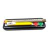 Plumier negro ""Music always be with you"" con lápices y clips Black Negro