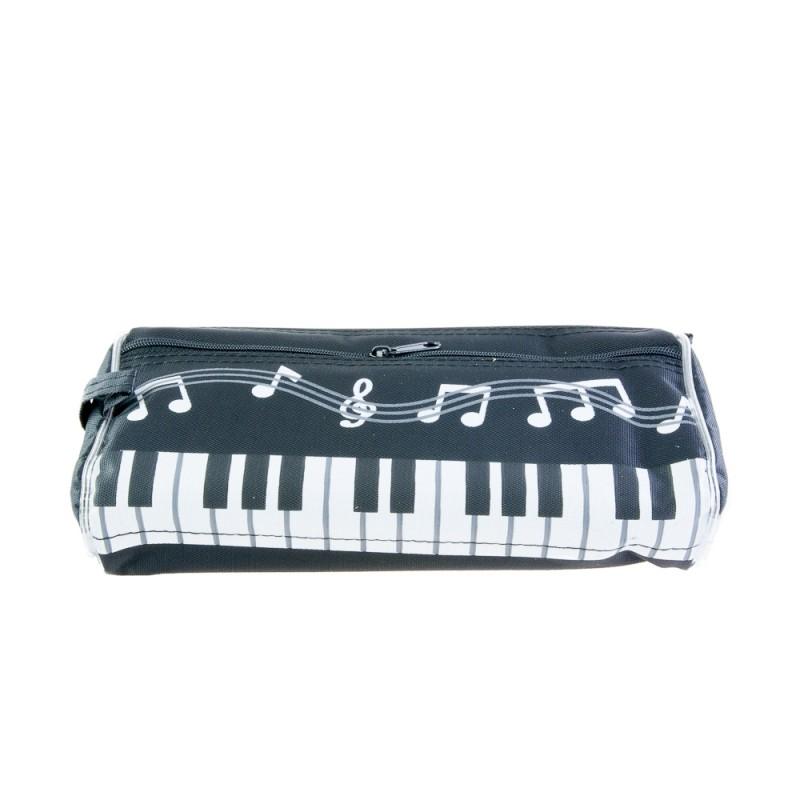 Plumier teclado de piano y notas musicales Black Negro Plumier teclado de piano y notas musicales Black Negro