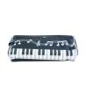 Plumier teclado de piano y notas musicales Black Negro