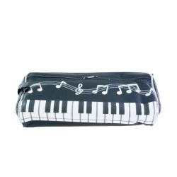 Plumier teclado de piano y notas musicales Pink Rosa