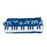 Plumier teclado de piano y notas musicales Pink Rosa