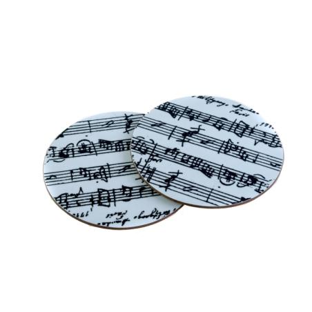 Posavasos blancos partitura