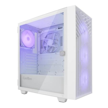 Coolbox caja gaming atx ga300 gridline white