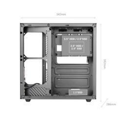 Mars gaming mcv-one atx doble cámara negro