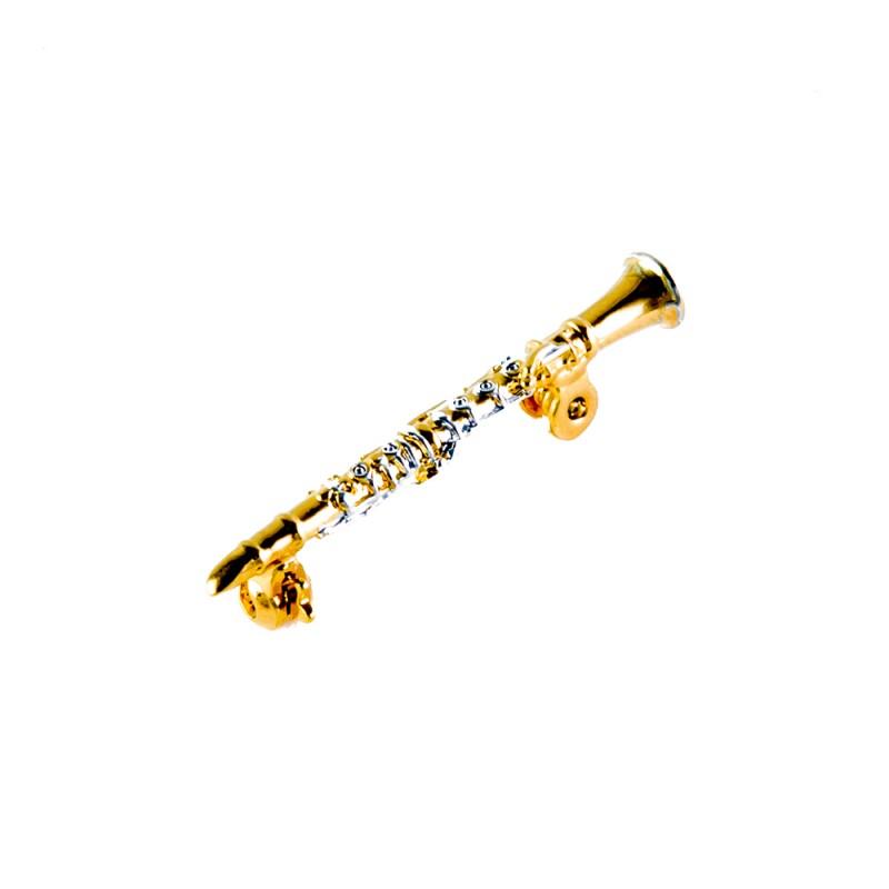 Broche 3D clarinete plateado/dorado Broche 3D clarinete plateado/dorado