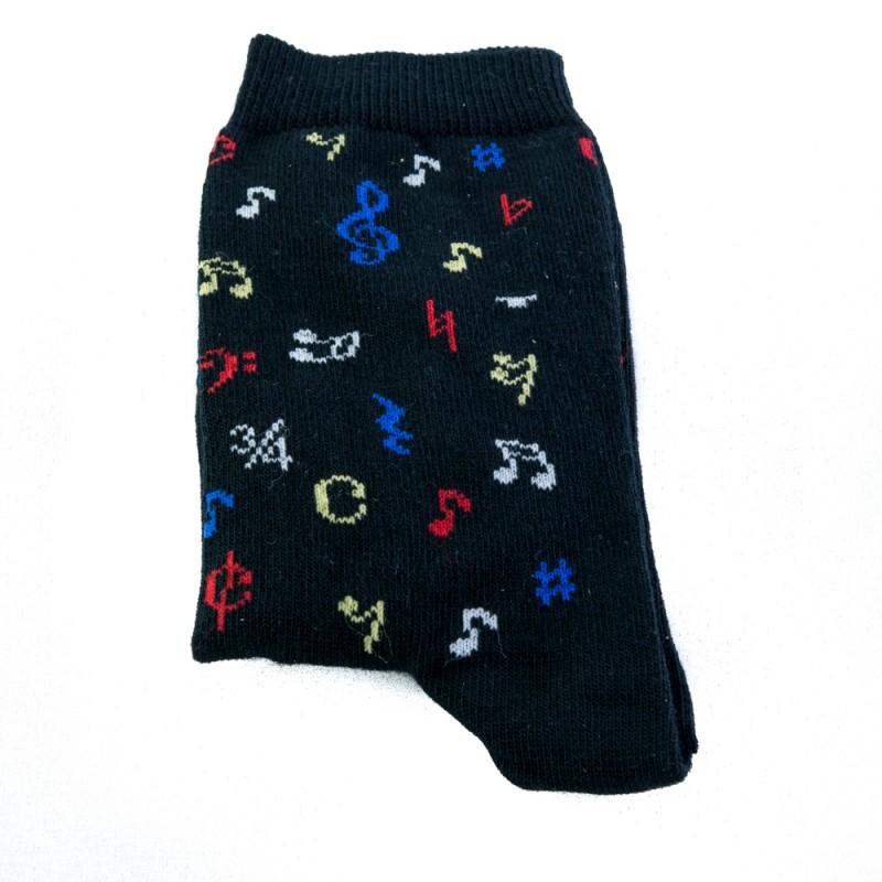 Calcetines negros notas de colores 43-45