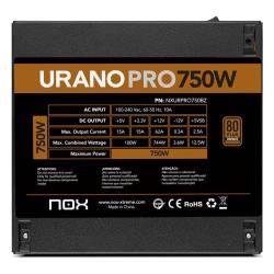 Nox fuente atx urano pro 750w bronze