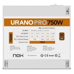 Nox fuente atx urano pro 750w bronze blanco