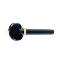 Clavija para viola de ébano modelo corazón con pin y collar blanco