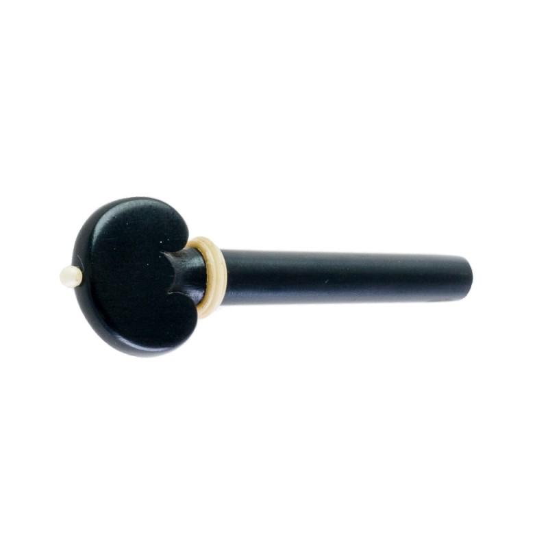 Clavija para viola de ébano modelo corazón con pin y collar blanco Clavija para viola de ébano modelo corazón con pin y collar blanco