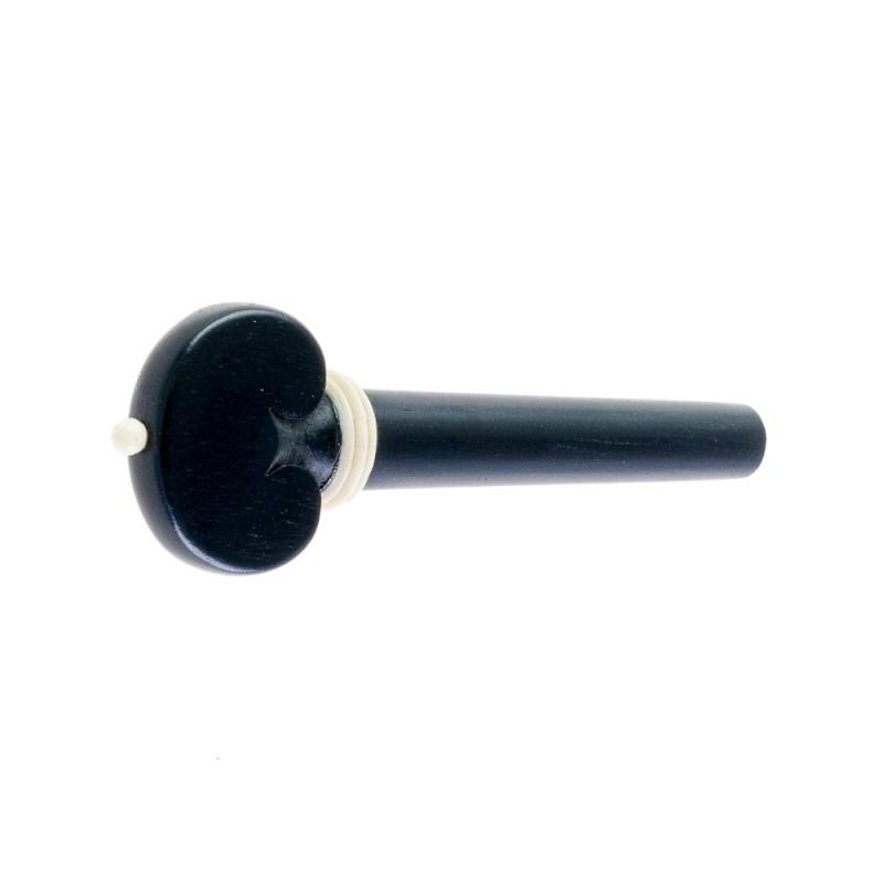 Clavija para violín de ébano modelo corazón pin y collar blanco 4/4 4/4 Clavija para violín de ébano modelo corazón pin y collar blanco 4/4 4/4