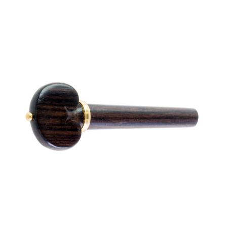 Clavija para violín de palisandro, modelo corazón con pin y collar dorado 4/4 4/4 Gold Dorado