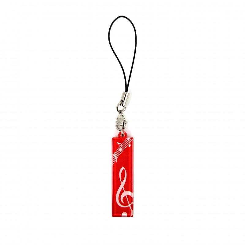 Colgante - llavero metacrilato clave de sol rojo Colgante - llavero metacrilato clave de sol rojo