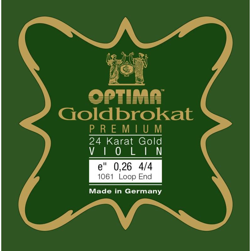 Cuerda violín Optima Goldbrokat Premium 24K Gold 1061 1ª Mi lazo 0.26 Medium 4/4 Cuerda violín Optima Goldbrokat Premium 24K Gold 1061 1ª Mi lazo 0.26 Medium 4/4