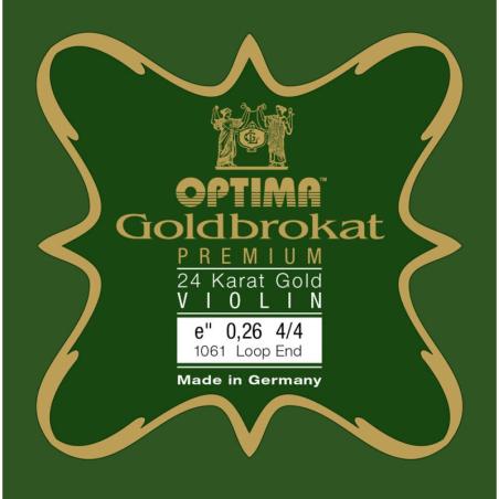 Cuerda violín Optima Goldbrokat Premium 24K Gold 1061 1ª Mi lazo 0.26 Medium 4/4