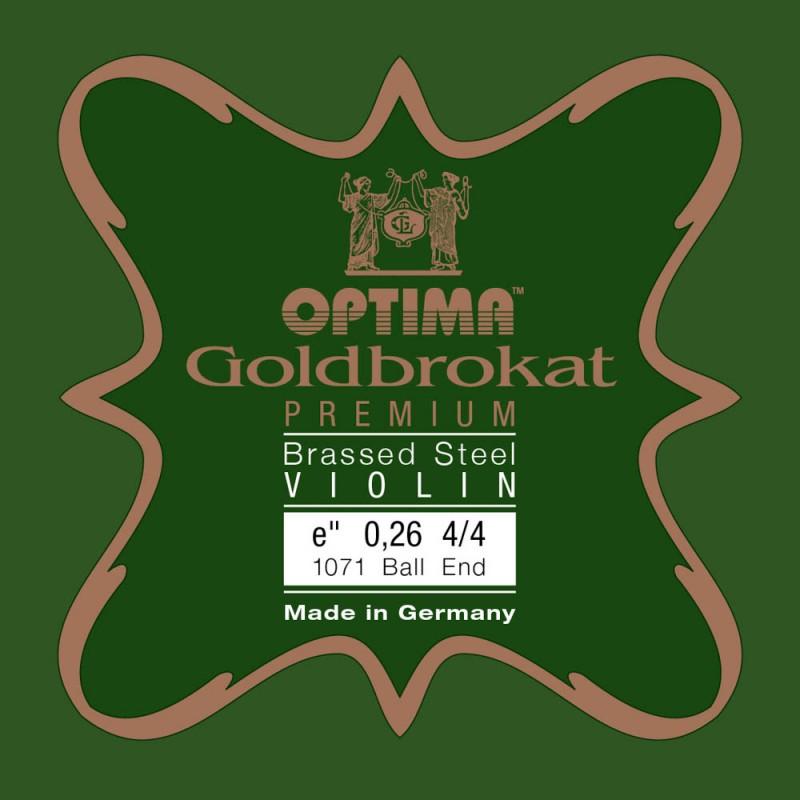 Cuerda violín Optima Goldbrokat Premium Brassed 1071 1ª Mi Bola 0.26 Medium 4/4 Cuerda violín Optima Goldbrokat Premium Brassed 1071 1ª Mi Bola 0.26 Medium 4/4