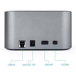 Tooq tqds-805g dock station doble bahía hdd gris