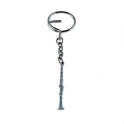Llavero clarinete plateado