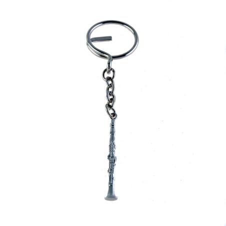 Llavero clarinete plateado