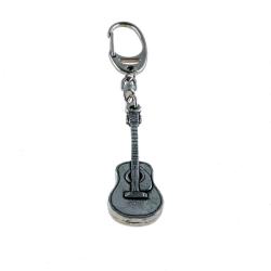 Llavero guitarra acústica plateado