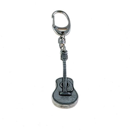 Llavero guitarra acústica plateado