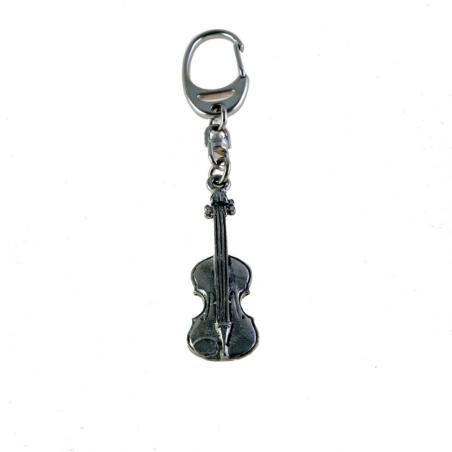 Llavero violín plateado