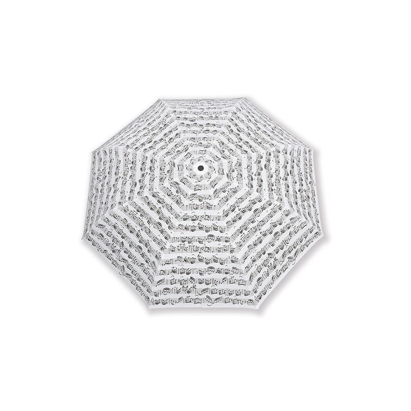 Paraguas plegable blanco pentagrama Paraguas plegable blanco pentagrama