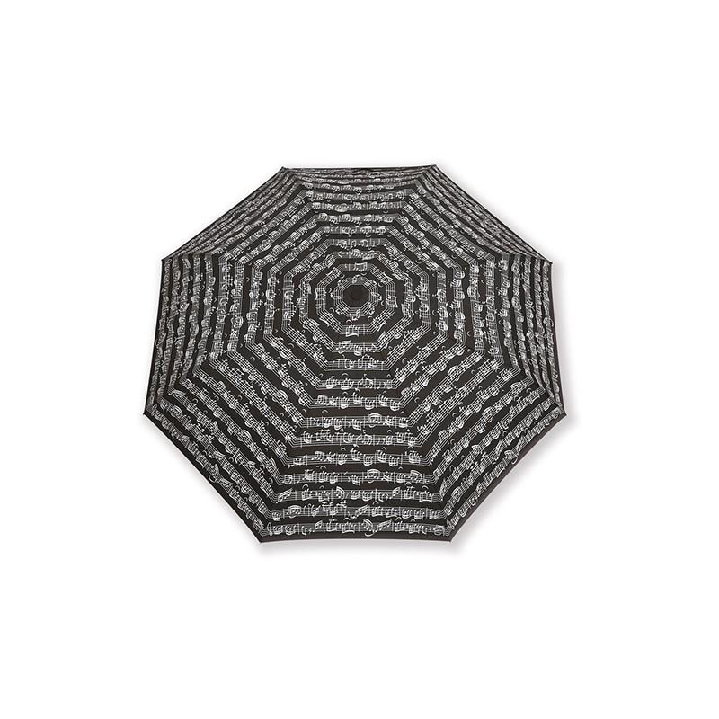 Paraguas plegable negro pentagrama Paraguas plegable negro pentagrama