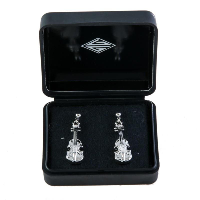 Pendientes violín/viola plateado Pendientes violín/viola plateado